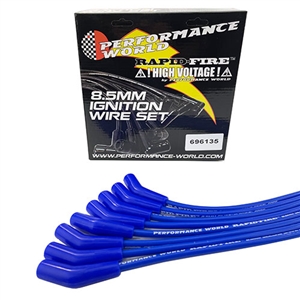 Performance World 696135 RapidFire 8.5mm 135 Degree Boot Universal Ignition Wire Set. Blue.