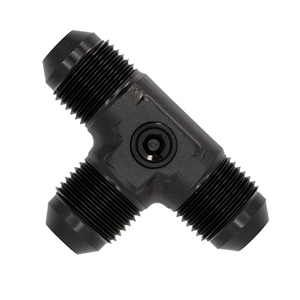 Performance World 824506 6AN Male Flare Tee with 1/8" NPT Hole. Plug included.
