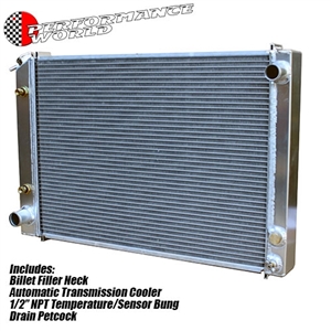 Performance World 93020-1 Custom Lightweight Aluminum Radiator. Fits 1979-1993 Mustang 5.0L 30.25" x 18.625"