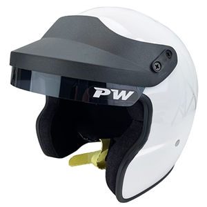 Performance World 950001-1 TRACK Open Face Helmet Snell SA2020 Approved. Small. Gloss white.