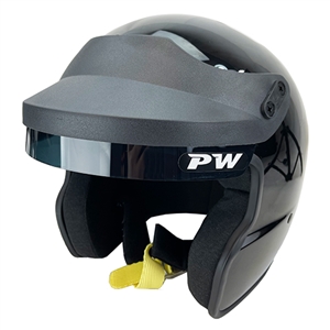 Performance World 950012-1 TRACK Open Face Helmet Snell SA2020 Approved. Medium. Gloss black.