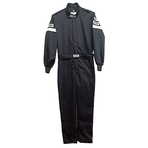 Performance World 951311 Small Black Single Layer 1-Piece Racing Suit SFI 3.2A/1