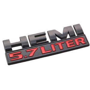 Performance World 980203 Dodge Ram HEMI 5.7 LITER Matt Black/Red Emblem