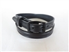 42" Black Full-Grain Leather Belt Creased