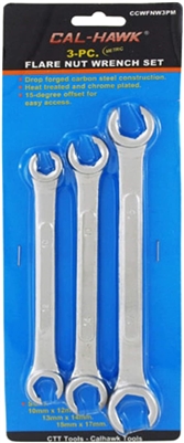 3 pc Flare Nut Wrench Set METRIC