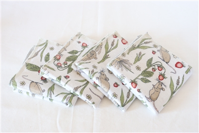 4 Reusable Napkin or Cleaning Cloth - Mouse