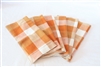 6 Reusable Napkin or Cleaning Cloth - Orange Checked