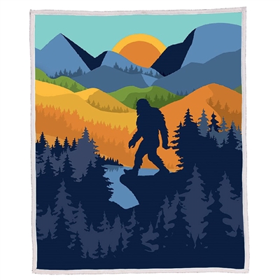 Wildlife Bigfoot Scene Blanket