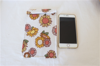Faraday EMF Shield Phone Pouch Sunflowers