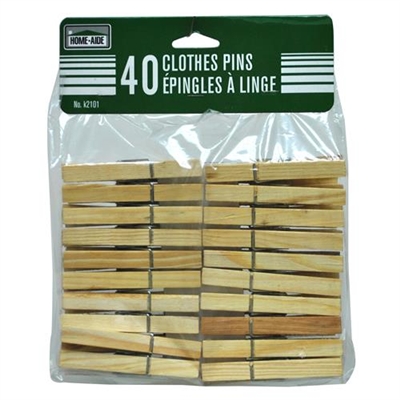 40 Wood Clothes Pins