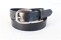30" Black Full-Grain Leather Belt Plain