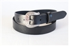 34" Black Full-Grain Leather Belt Decorative Buckle