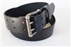 33" Black Full-Grain Leather Belt 2-prong Buckle