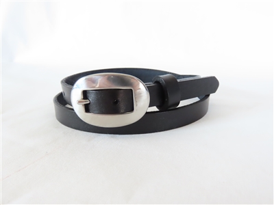 26" Black Full-Grain Leather Belt