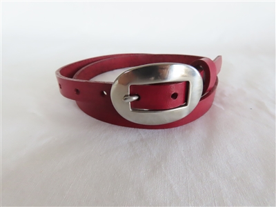 29" Burgundy Full-Grain Leather Belt