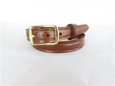 28" Brown Full-Grain Leather Belt Creased