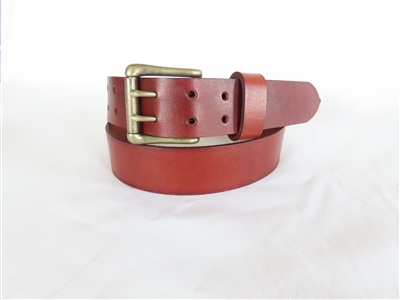 37" Mahogany Full-Grain Leather Belt