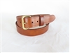 42" Brown Full-Grain Leather Belt Creased