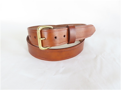 42" Brown Full-Grain Leather Belt Creased