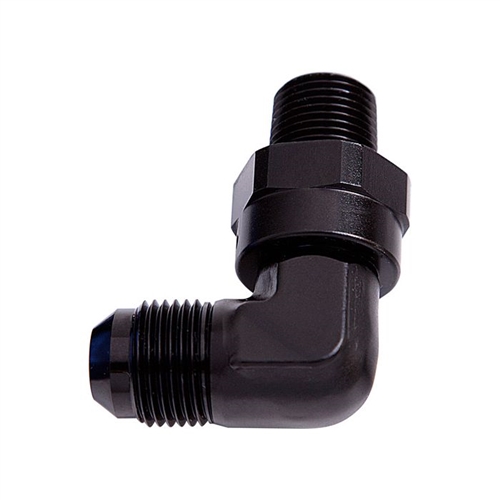 90Â° NPT Swivel to Male AN Flare Adapter 1/4" to -4AN