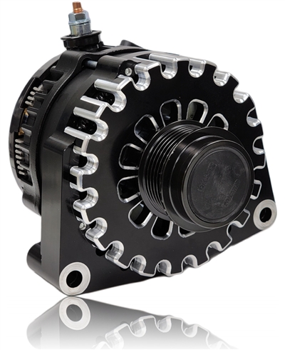 250 Amp Billet Racing Alternator for C7 Corvette - Black Anodized