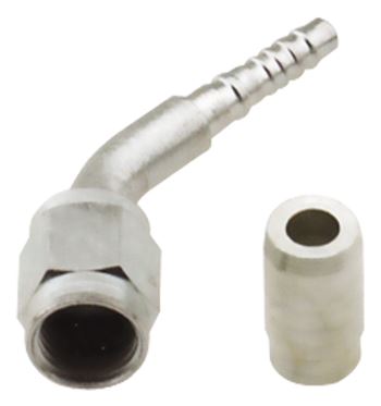 Fragola Steel AN Crimp Fittings - 45 Degree Bent Tube w/ Collar & Pin - Bag of 20