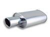 STREETPOWER Oval Muffler w/ 4" Round Angle Cut Tip (3" inlet)