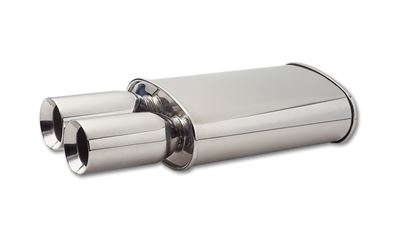 STREETPOWER Oval Muffler w/ Dual 3.5" Round Tips (2.5" inlet)