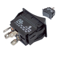 Rocker switch DPST 4 snap-in terminals 20A 125V