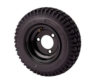 Non-Marking CST Nylon Air Filled Pneumatic Wheel 4.10/3.50-6 â€“ Kobby Tread, Black