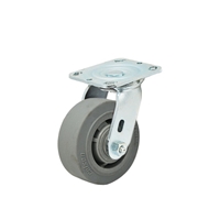 Colson Performa Rubber Flat Grey Tread  Swivel Caster Wheel 4"x2"
