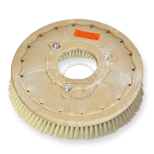 19" White Tampico brush assembly fits Tennant model 5280, 5300T 11" bolt circle and no riser