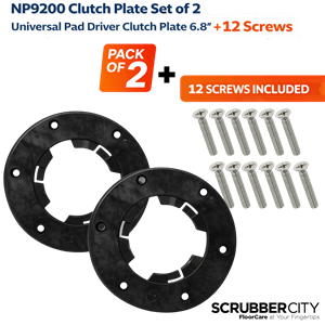 NP9200 Clutch Plate Set (2) 6.8" Pad Driver Replacement Kit + 12 Long Screws