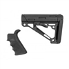 AR-15/M-16 2-Piece Kit Black- Grip and Collapsible Buttstock - Fits Commercial Buffer Tube
