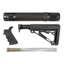 AR-15/M-16 3-Piece Kit Black - Grip, Collapsible Buttstock, and Forend with Accessories