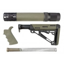 AR-15/M-16 3-Piece Kit OD Green - Grip, Collapsible Buttstock, and Forend with Accessories