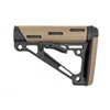 AR-15 / M16: OverMolded Collapsible Buttstock (Fits Mil-Spec Buffer Tube) - FDE