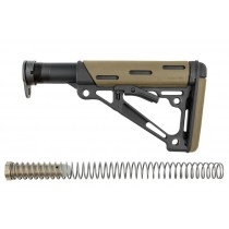 AR-15 / M16: OverMolded Collapsible Buttstock Assembly (Includes Mil-Spec Buffer Tube & Hardware) - FDE