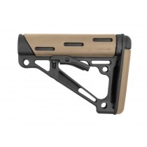 AR-15 / M16: OverMolded Collapsible Buttstock (Fits Commercial Buffer Tube) - FDE