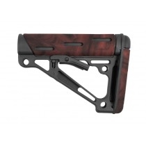 AR-15 / M-16: OverMolded Collapsible Buttstock Assembly (Fits Mil-Spec Buffer Tube) - Red Lava