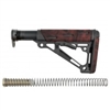 AR-15 / M-16: OverMolded Collapsible Buttstock Assembly (Includes Mil-Spec Buffer Tube & Hardware) - Red Lava