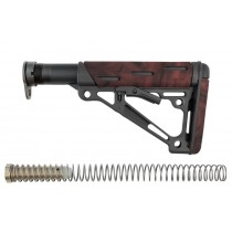 AR-15 / M-16: OverMolded Collapsible Buttstock Assembly (Includes Mil-Spec Buffer Tube & Hardware) - Red Lava