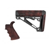 AR-15/M-16 2-Piece Kit Red Lava - Grip and Collapsible Buttstock - Fits Commercial Buffer Tube