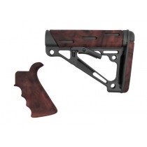 AR-15/M-16 2-Piece Kit Red Lava- Grip and Collapsible Buttstock - Fits Mil-Spec Buffer Tube