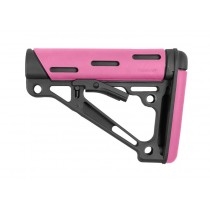 AR-15 / M16: OverMolded Collapsible Buttstock (Fits Mil-Spec Buffer Tube) - Pink