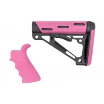AR-15/M-16 2-Piece Kit Pink- Grip and Collapsible Buttstock - Fits Mil-Spec Buffer Tube