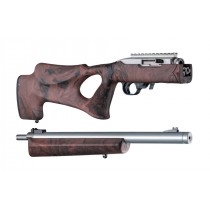 Hogue 10/22 Takedown Thumbhole .920" Diameter Barrel Rubber OverMolded Stock Red Lava