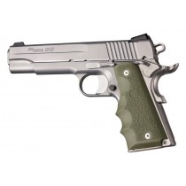 Hogue Colt & 1911 Government Grips Rubber w/Finger Groove Olive Drab Green