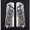 Ivory Grim Reaper Polymer Pistol Grips - Hogue Scrimshaw