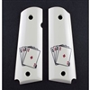 1911 Govt. Model Scrimshaw Ivory Polymer - Double Aces - Ambi-Cut